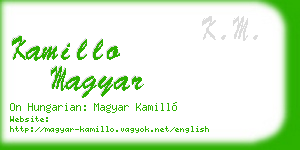 kamillo magyar business card